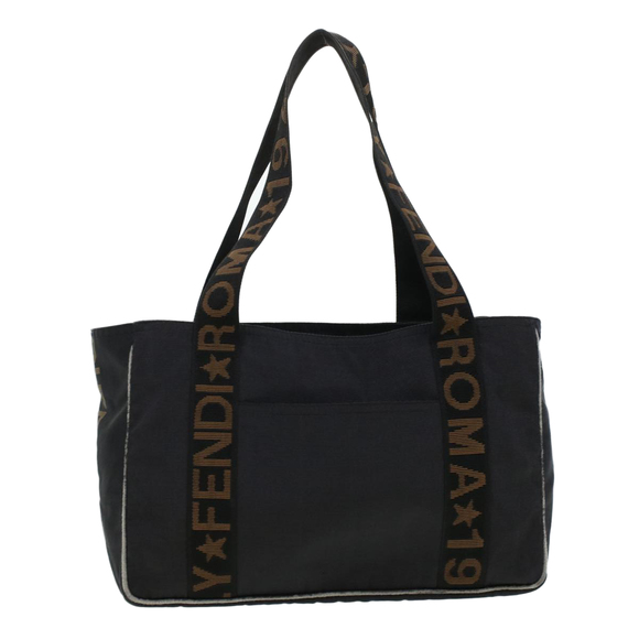 Fendi Handbags - FENDI Tote Bag Nylon Black Brown Auth 44164